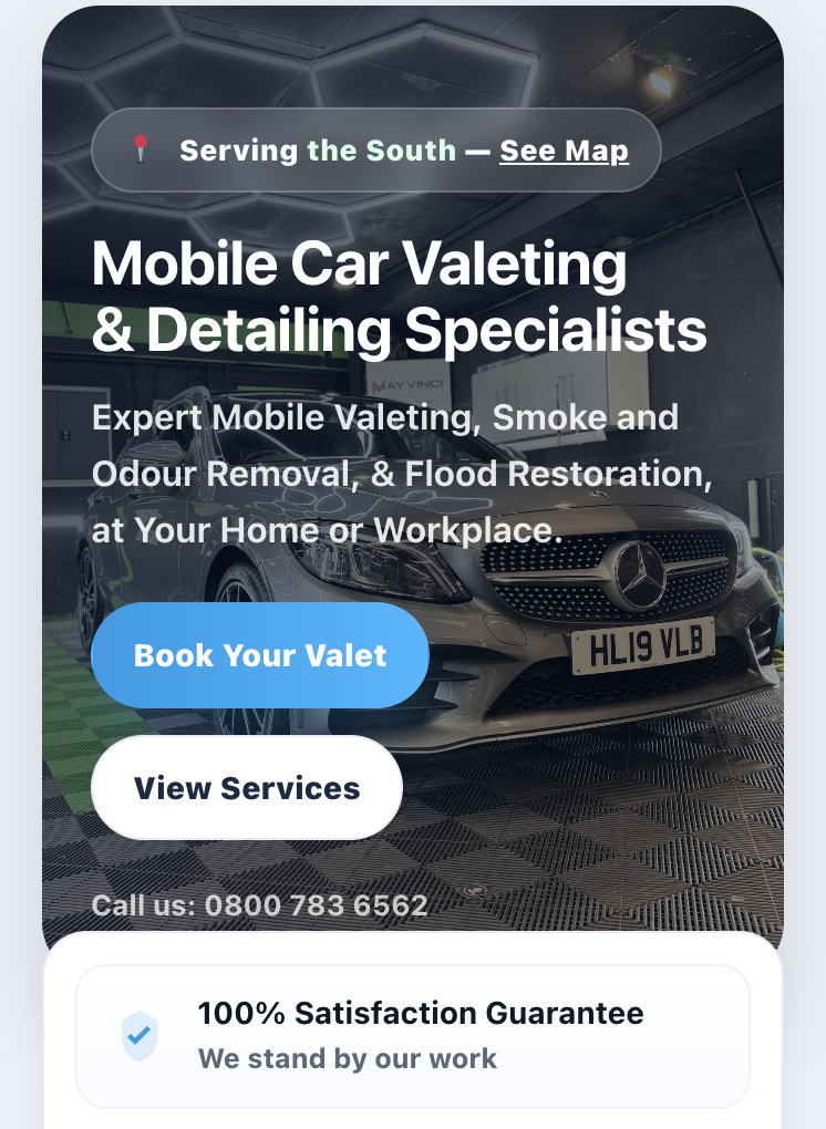 Car website design example